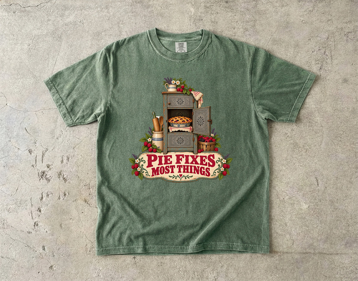 Pie Fixes Most Things Vintage Tee | Pie Safe Cupboard Shirt | Gift for Bakers & Grandmacore Lovers