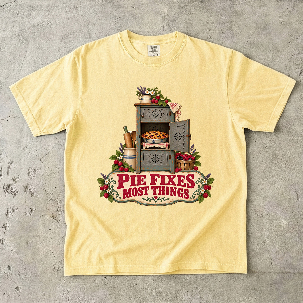 Pie Fixes Most Things Vintage Tee | Pie Safe Cupboard Shirt | Gift for Bakers & Grandmacore Lovers