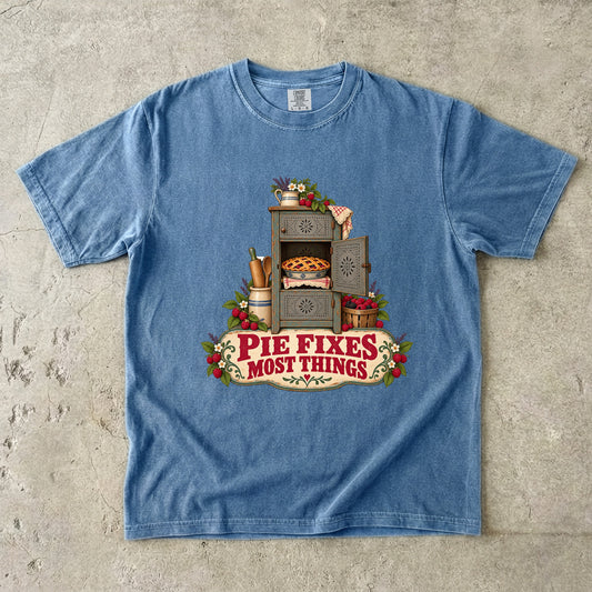 Pie Fixes Most Things Vintage Tee | Pie Safe Cupboard Shirt | Gift for Bakers & Grandmacore Lovers