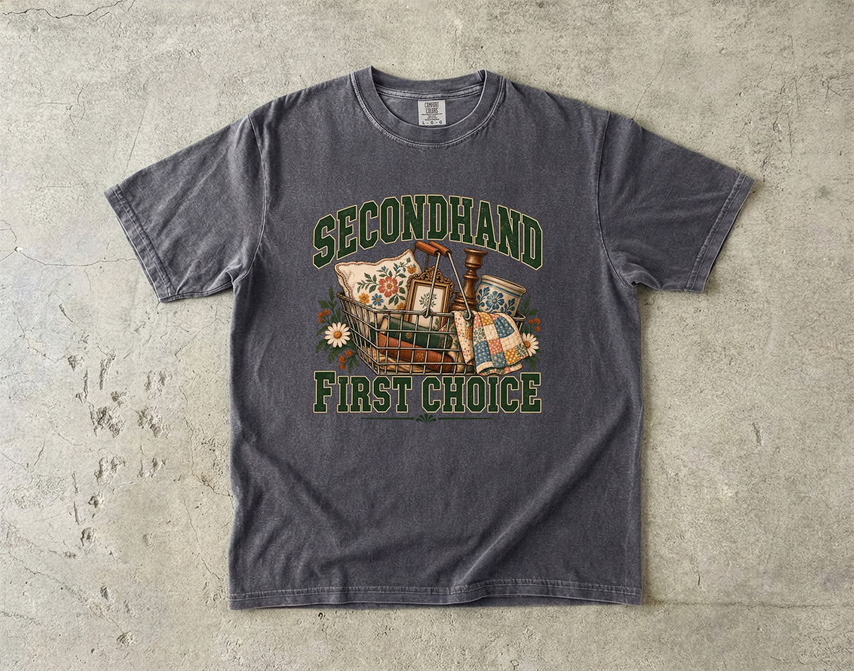 Secondhand First Choice Vintage Tee | Thrift Basket Finds Shirt | Gift for Thrifters & Flea Market Lovers