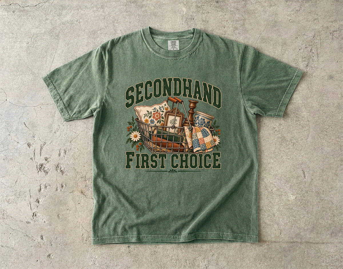 Secondhand First Choice Vintage Tee | Thrift Basket Finds Shirt | Gift for Thrifters & Flea Market Lovers