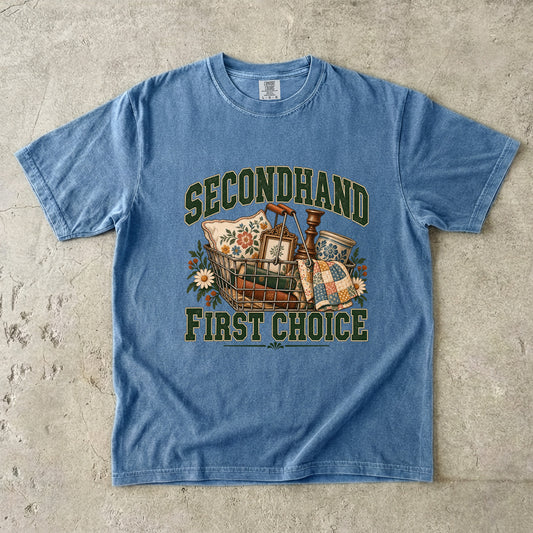 Secondhand First Choice Vintage Tee | Thrift Basket Finds Shirt | Gift for Thrifters & Flea Market Lovers