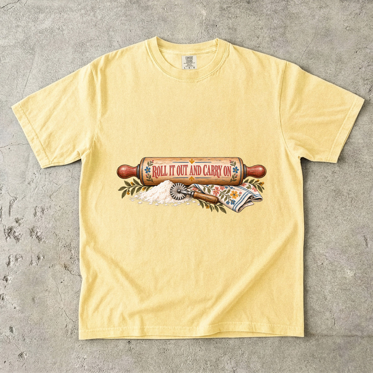 Roll It Out and Carry On Vintage Tee | Rolling Pin Baker Shirt | Gift for Bakers & Grandmacore Lovers