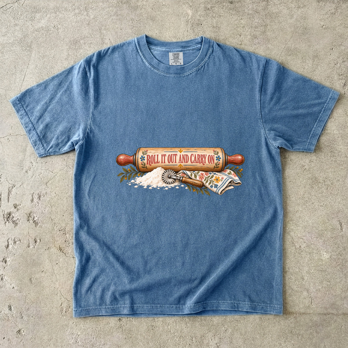 Roll It Out and Carry On Vintage Tee | Rolling Pin Baker Shirt | Gift for Bakers & Grandmacore Lovers
