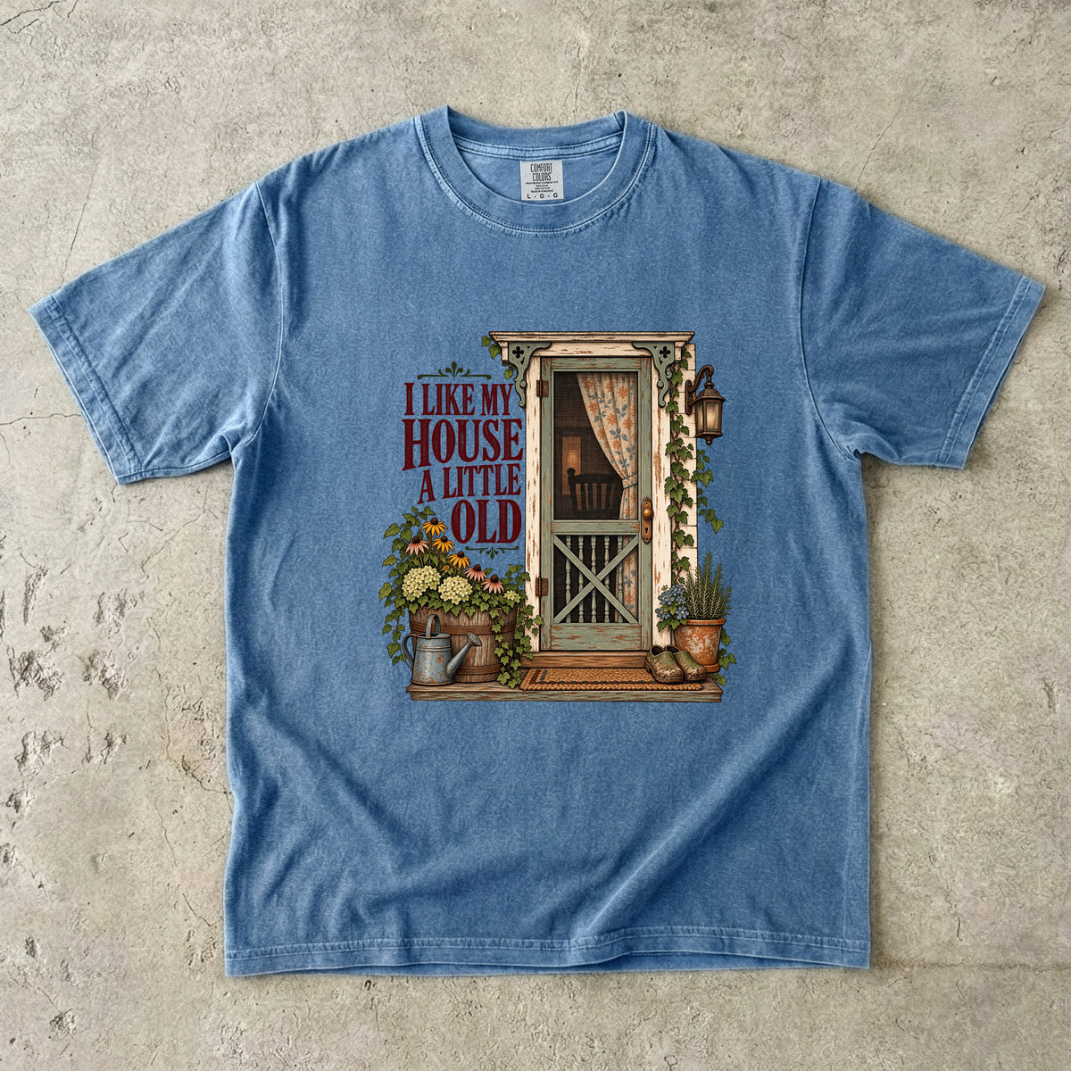I Like My House a Little Old Vintage Tee | Farmhouse Screen Door Shirt | Gift for Homemakers & Grandmacore Lovers