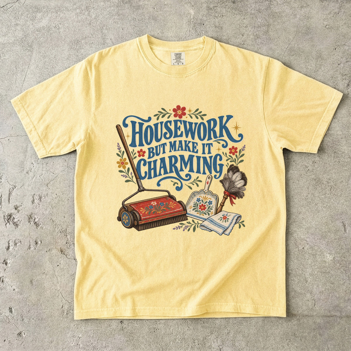Housework But Make It Charming Vintage Tee | Retro Cleaning Shirt | Gift for Vintage Homemakers