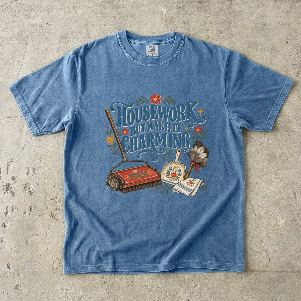Housework But Make It Charming Vintage Tee | Retro Cleaning Shirt | Gift for Vintage Homemakers
