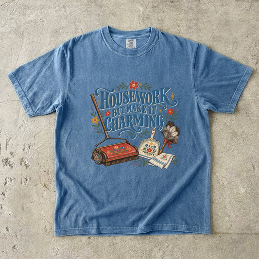 Housework But Make It Charming Vintage Tee | Retro Cleaning Shirt | Gift for Vintage Homemakers