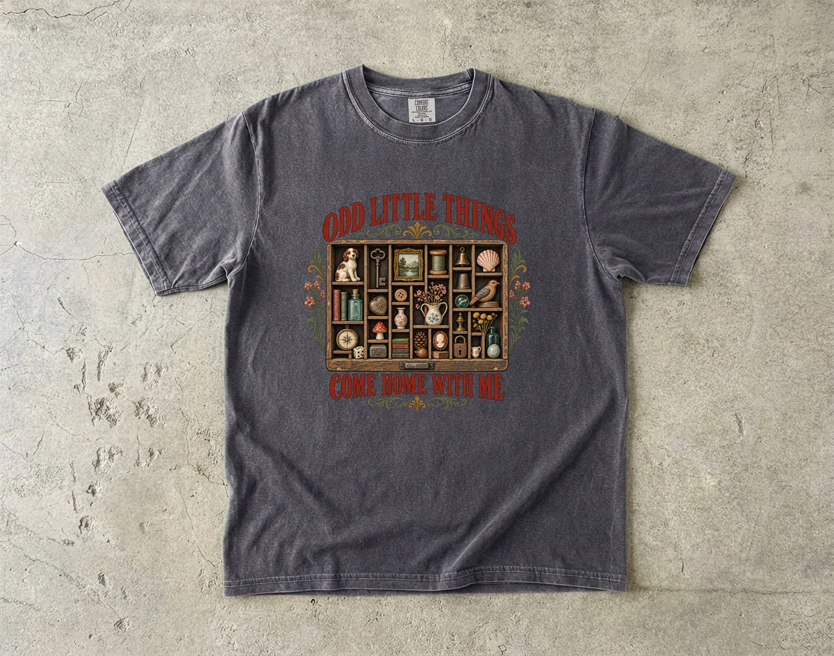 Odd Little Things Come Home With Me Vintage Tee | Curio Tray Collector Shirt | Gift for Flea Market Collectors