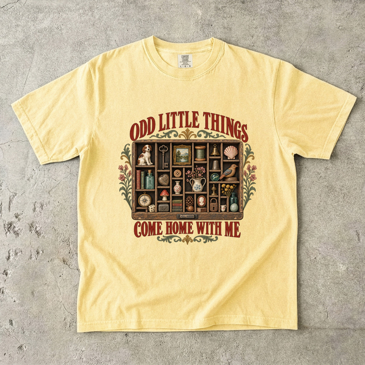 Odd Little Things Come Home With Me Vintage Tee | Curio Tray Collector Shirt | Gift for Flea Market Collectors