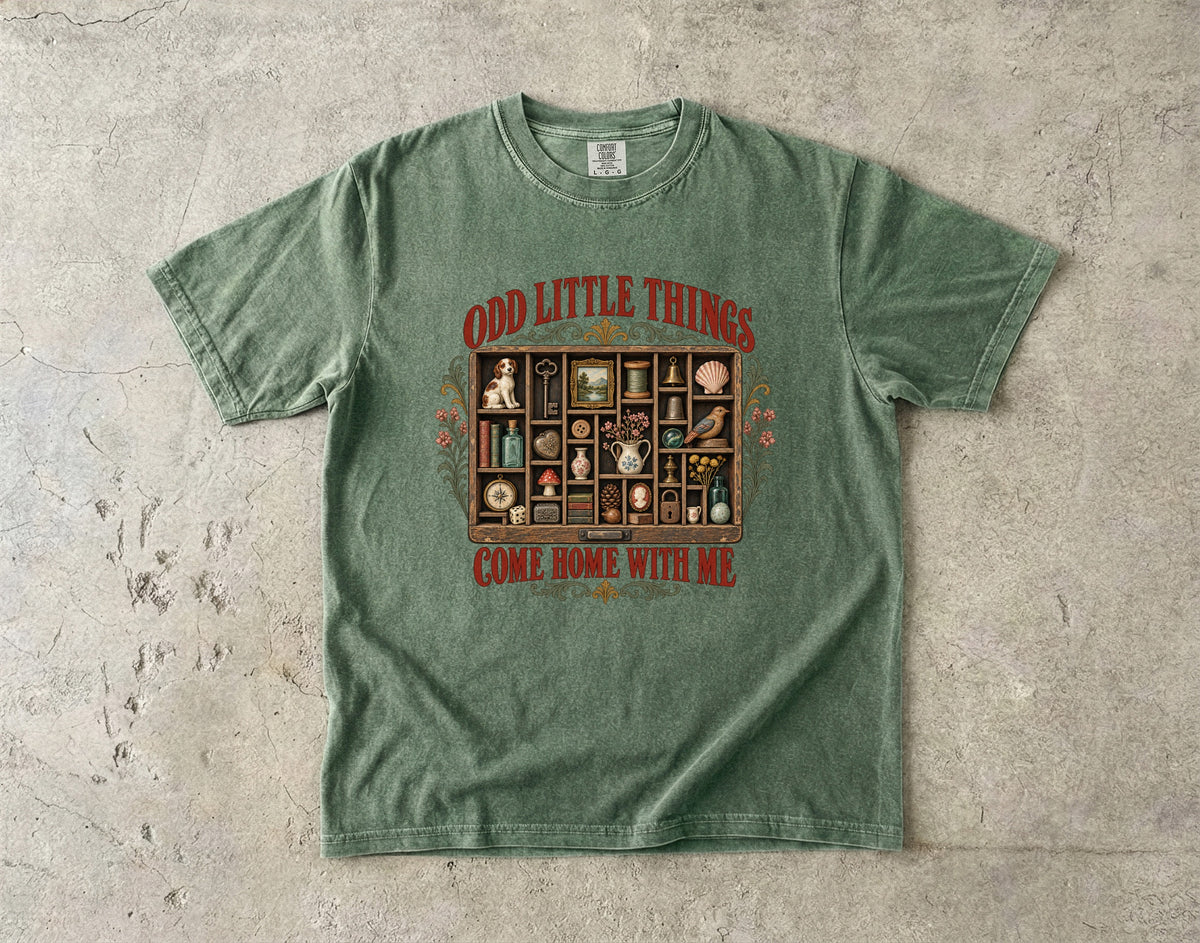 Odd Little Things Come Home With Me Vintage Tee | Curio Tray Collector Shirt | Gift for Flea Market Collectors