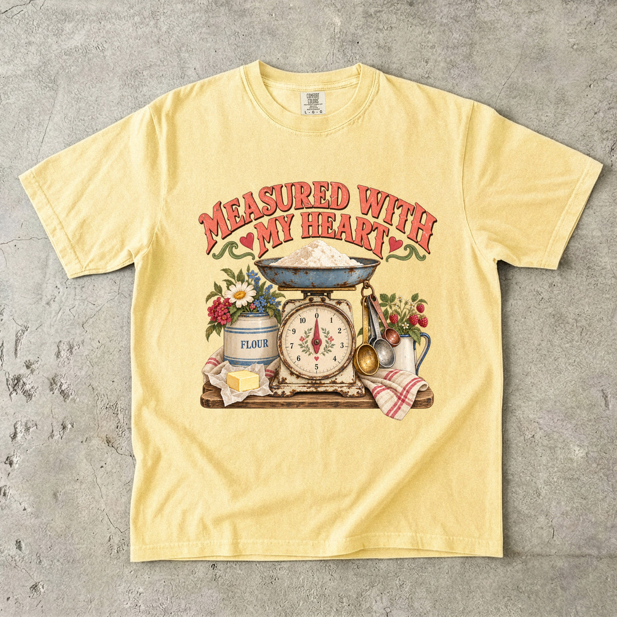 Measured With My Heart Vintage Tee | Vintage Kitchen Scale Shirt | Gift for Home Bakers