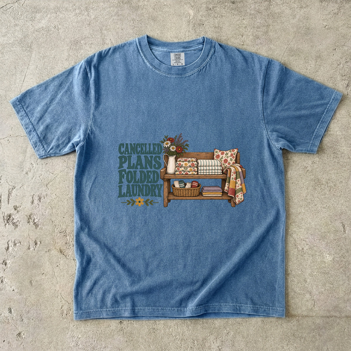 Cancelled Plans Folded Laundry Vintage Tee | Cozy Homebody Shirt | Gift for Homebodies
