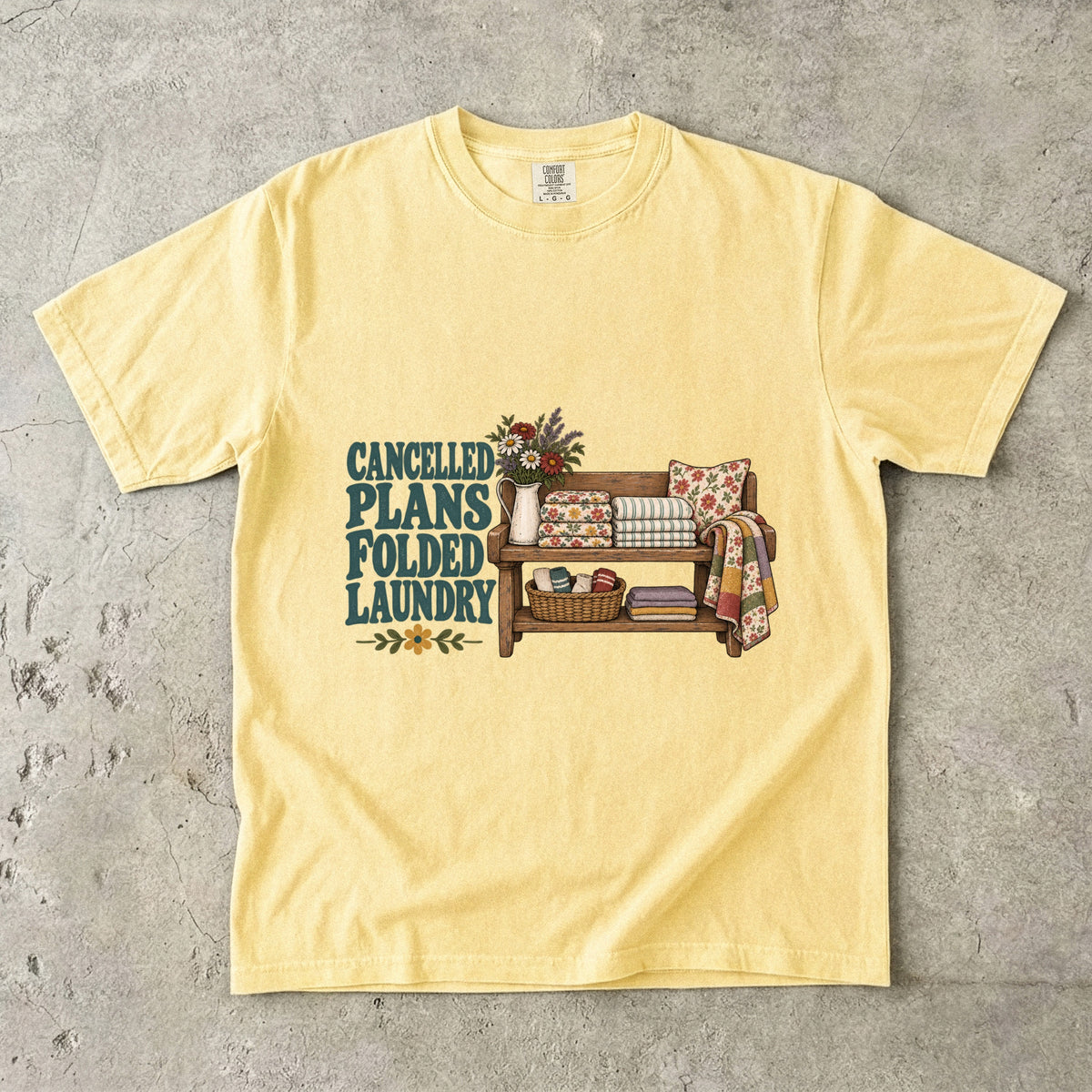Cancelled Plans Folded Laundry Vintage Tee | Cozy Homebody Shirt | Gift for Homebodies