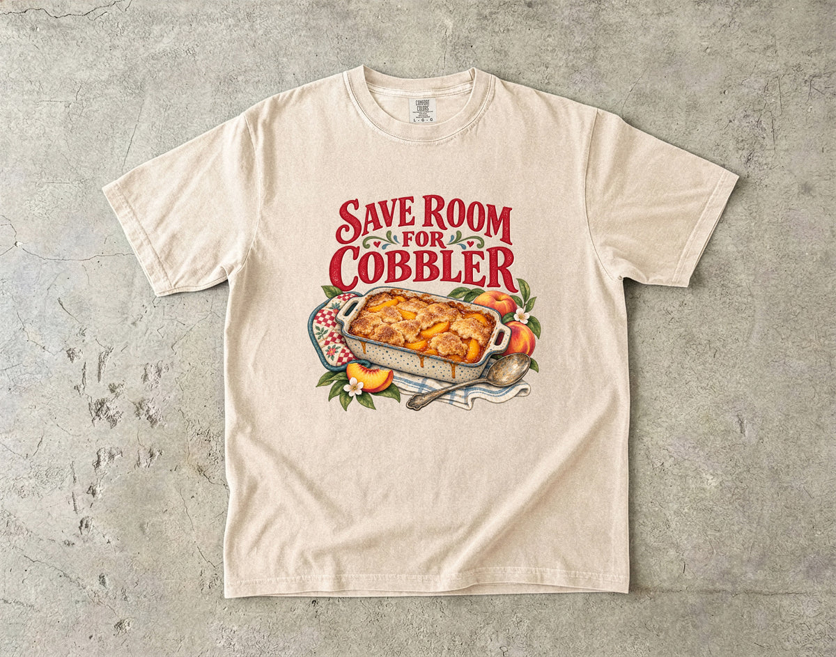 Save Room For Cobbler Vintage Tee | Peach Cobbler Shirt | Gift for Home Bakers