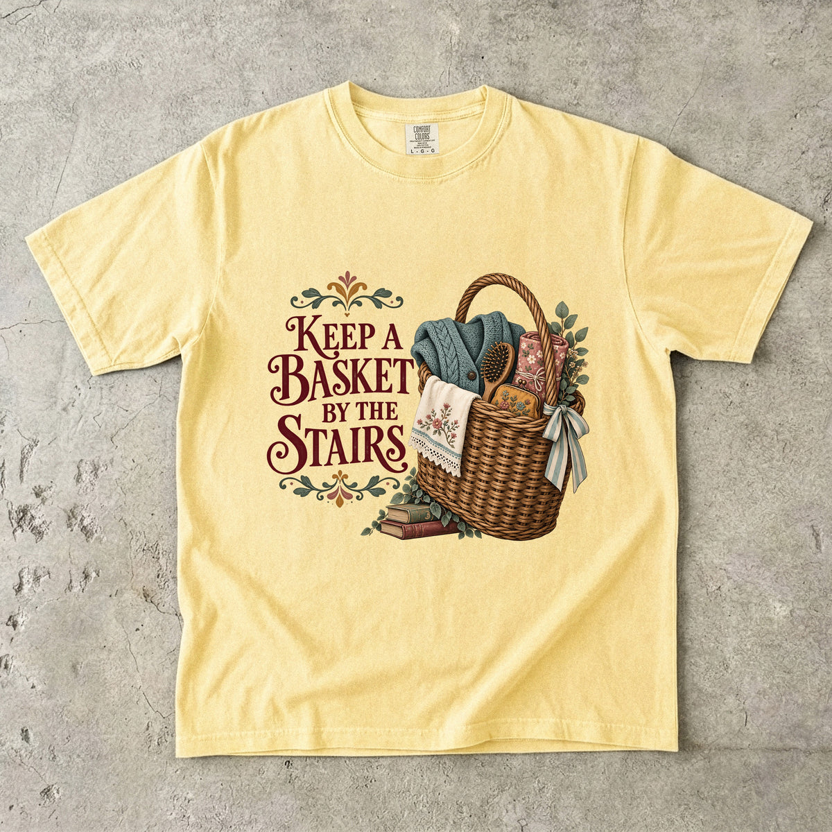 Keep a Basket by the Stairs Vintage Tee | Cozy Home Basket Shirt | Gift for Homebodies