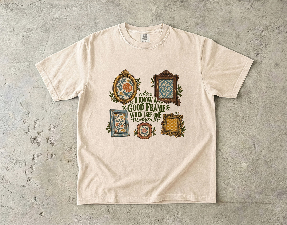 I Know a Good Frame When I See One Vintage Tee | Thrifted Picture Frame Shirt | Gift for Thrifters