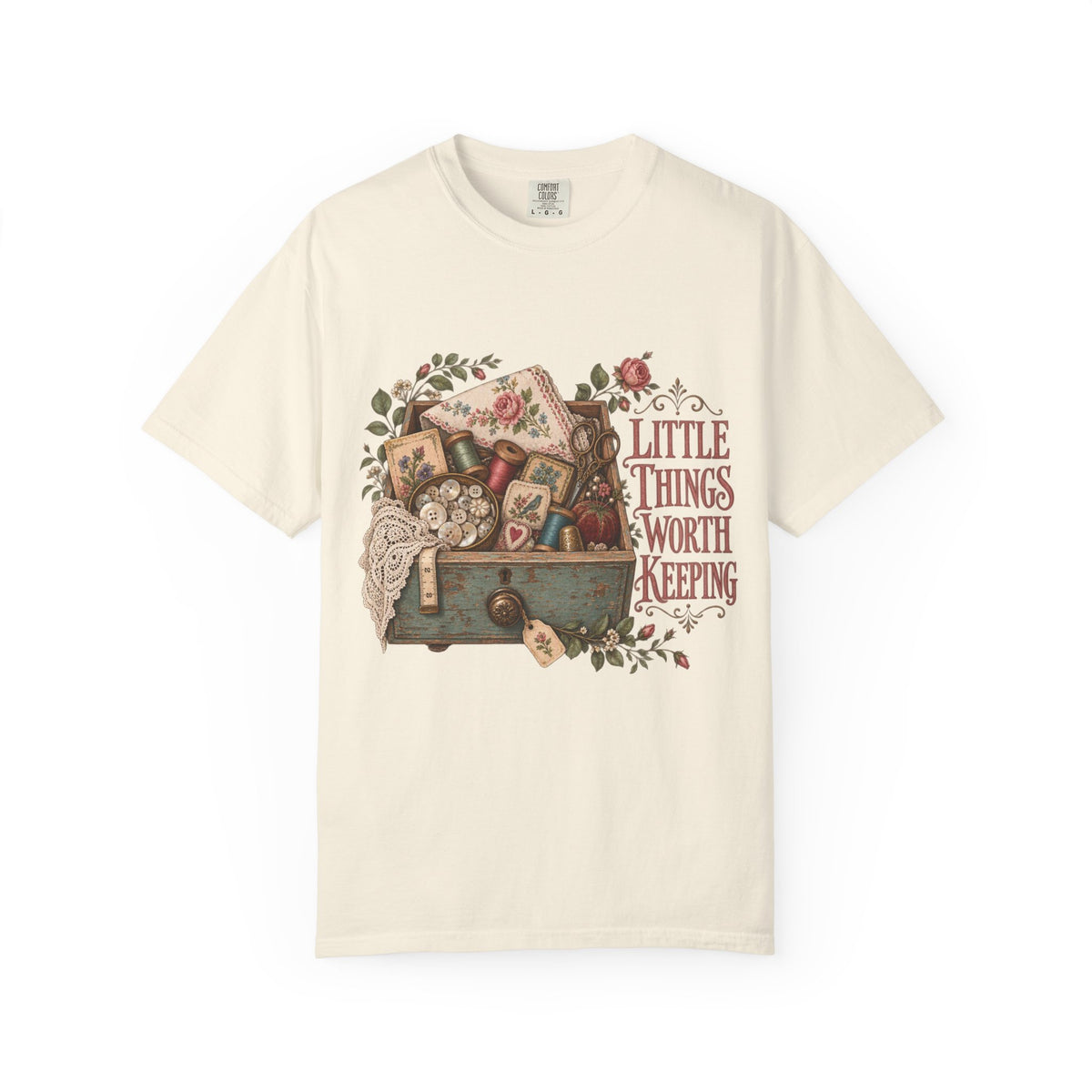 Little Things Worth Keeping Vintage Tee | Sewing Box Keepsake Shirt | Gift for Sentimental Sewers