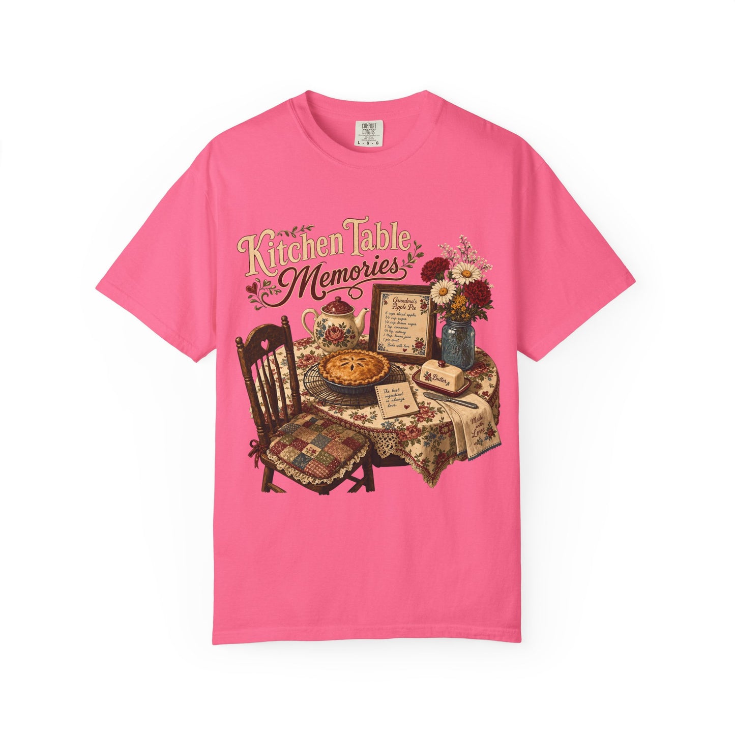 Kitchen Table Memories Vintage Tee | Grandmacore Apple Pie Shirt | Gift for Home Bakers