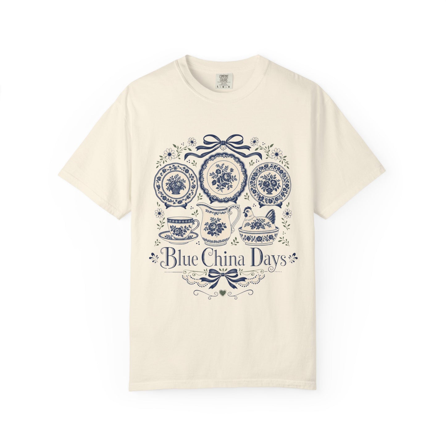 Blue China Days Vintage Tee | Transferware China Shirt | Gift for China & Tea Lovers