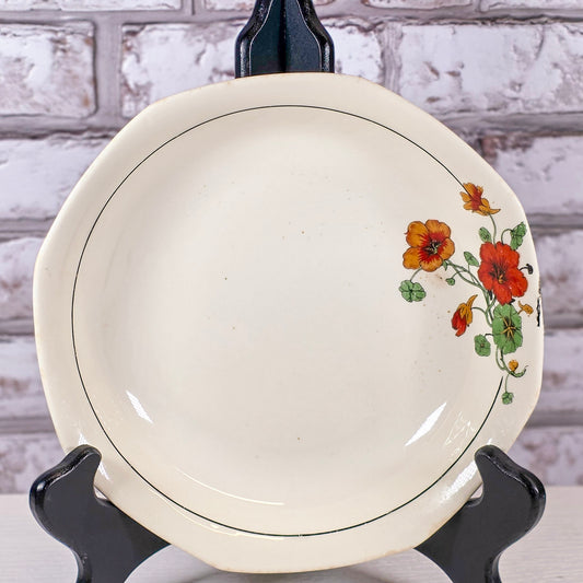 Vintage Homer Laughlin Nasturtium Ironstone Bowl – 8 Inch – Beautiful Aged-Earned Crazing – Cottage Decor