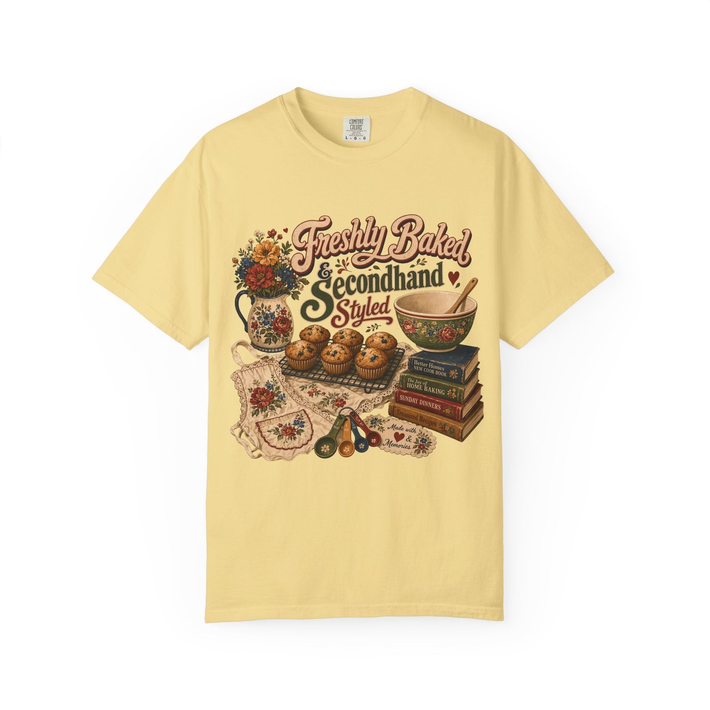 Freshly Baked And Secondhand Styled Vintage Tee | Grandmacore Baking Shirt | Gift for Home Bakers