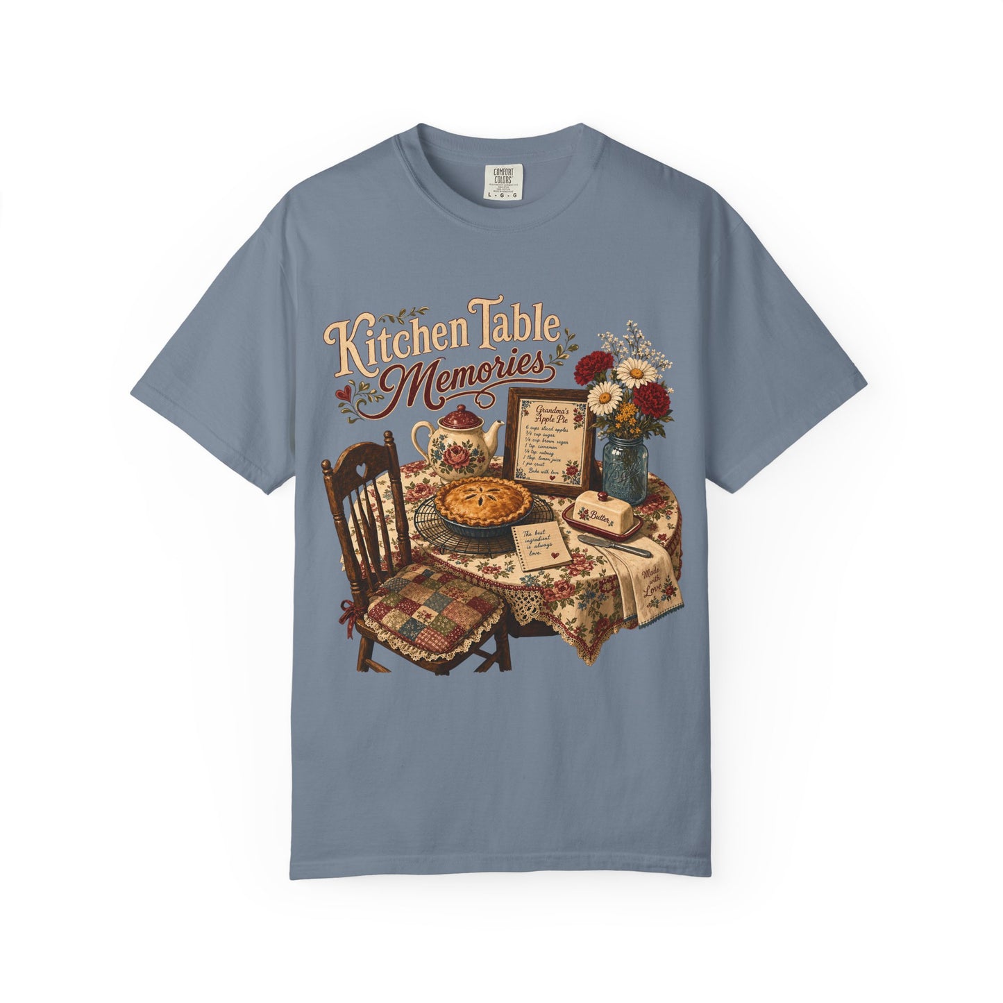 Kitchen Table Memories Vintage Tee | Grandmacore Apple Pie Shirt | Gift for Home Bakers