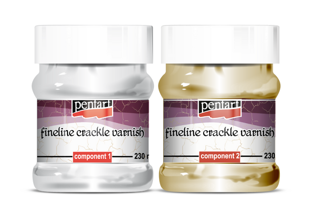 Pentart Fineline Crackle Varnish, 2 components, 230 ml set