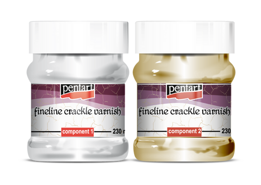 Pentart Fineline Crackle Varnish, 2 components, 230 ml set