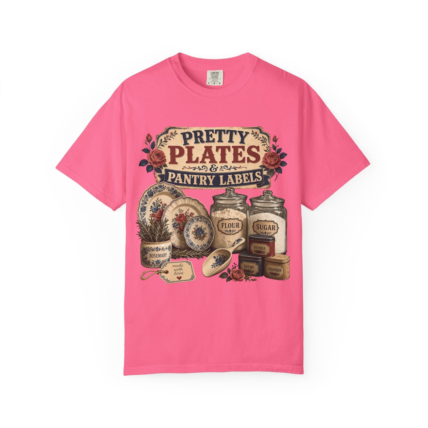 Pretty Plates And Pantry Labels Vintage Tee | Grandmacore Kitchen Shirt | Gift for Vintage Kitchen Lovers