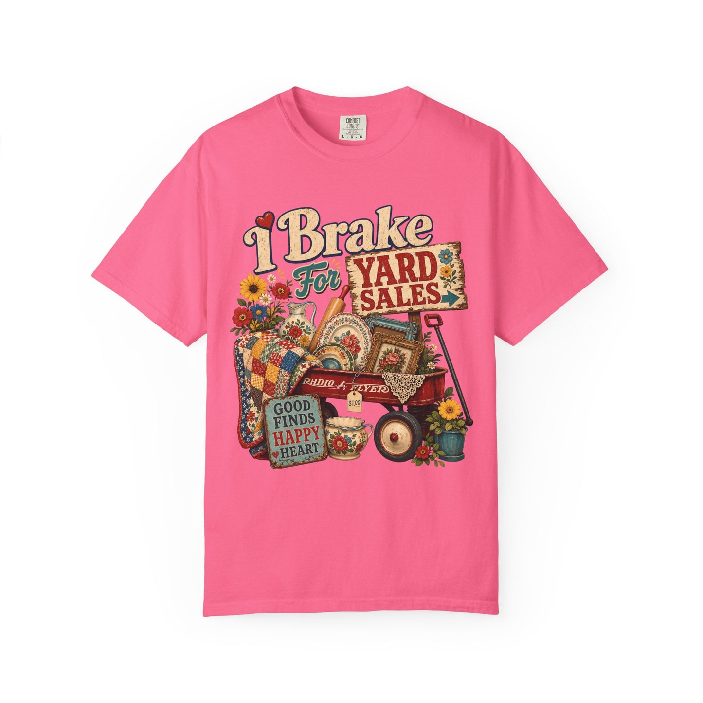 I Brake For Yard Sales Vintage Tee | Funny Thrifting Shirt | Gift for Thrifters