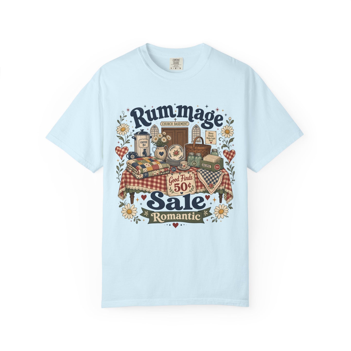Rummage Sale Romantic Church Basement Vintage Tee | Funny Thrifting Shirt | Gift for Thrifters