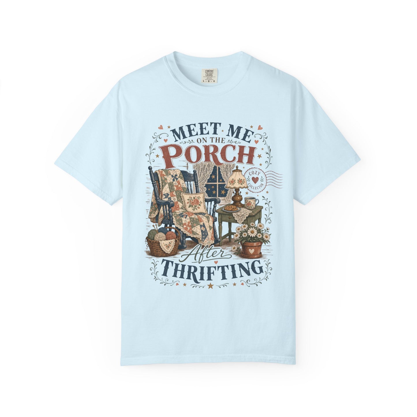 Meet Me On The Porch After Thrifting Vintage Tee | Cozy Collector Shirt | Gift for Thrifters & Porch Sitters