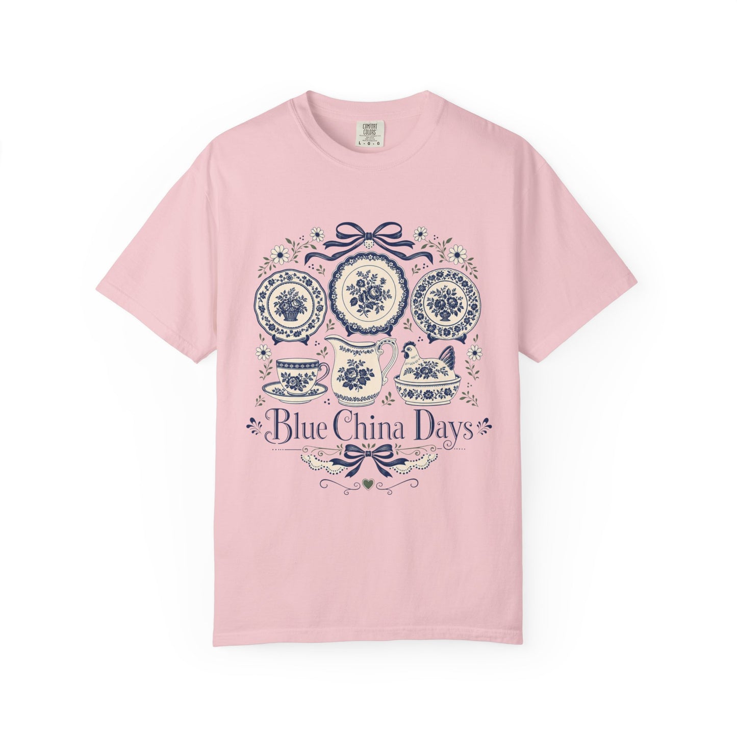 Blue China Days Vintage Tee | Transferware China Shirt | Gift for China & Tea Lovers