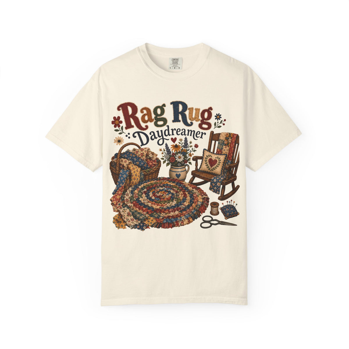 Rag Rug Daydreamer Vintage Tee | Grandmacore Braided Rug Shirt | Gift for Quilters