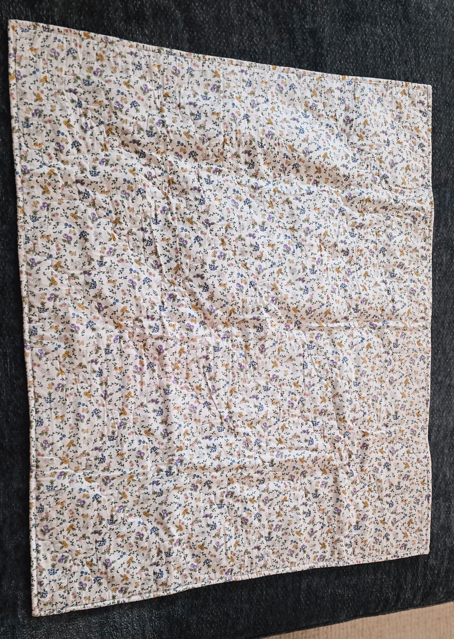 Handmade Patchwork Quilt | Reversible Lap or Baby Quilt | Cottage Style Handmade Blanket