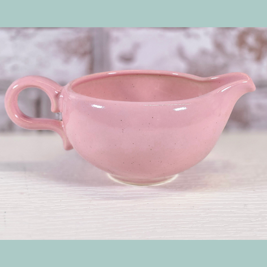 Vintage Pink Speckled Creamer Bowl – 6 Inch – Cottage & Grannycore Kitchen Decor