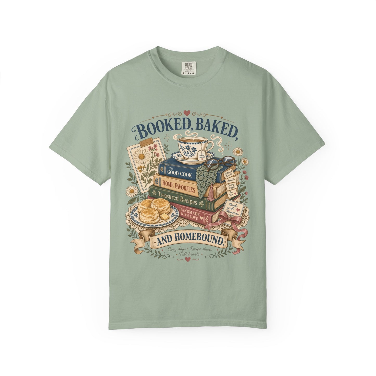 Booked Baked And Homebound Vintage Tee | Cozy Cookbook Shirt | Gift for Bakers & Homebodies