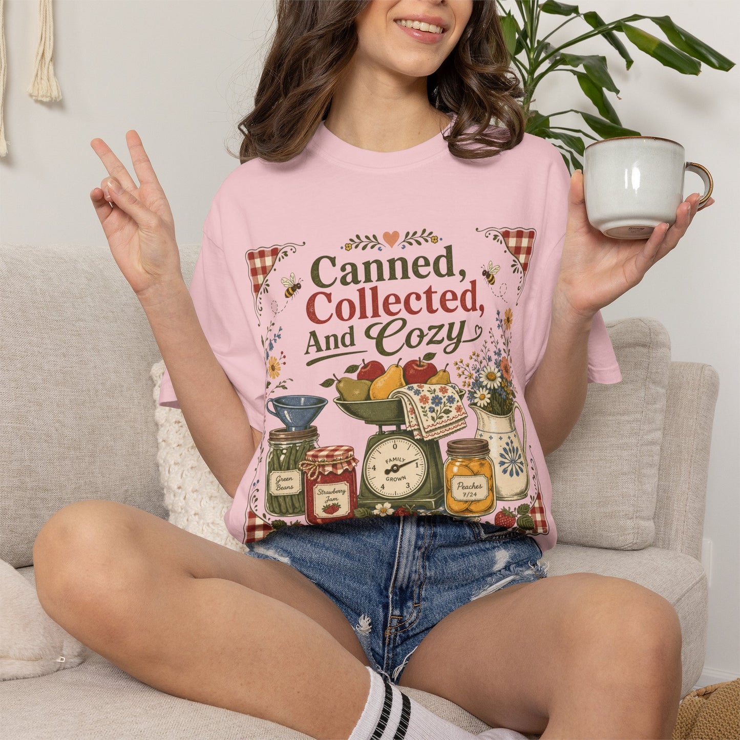 Canned Collected And Cozy Vintage Tee | Farmhouse Kitchen Shirt | Gift for Canners & Homesteaders