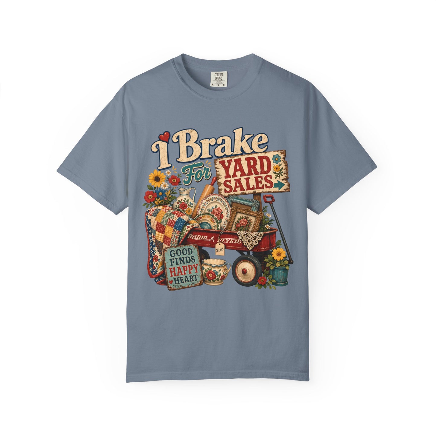 I Brake For Yard Sales Vintage Tee | Funny Thrifting Shirt | Gift for Thrifters
