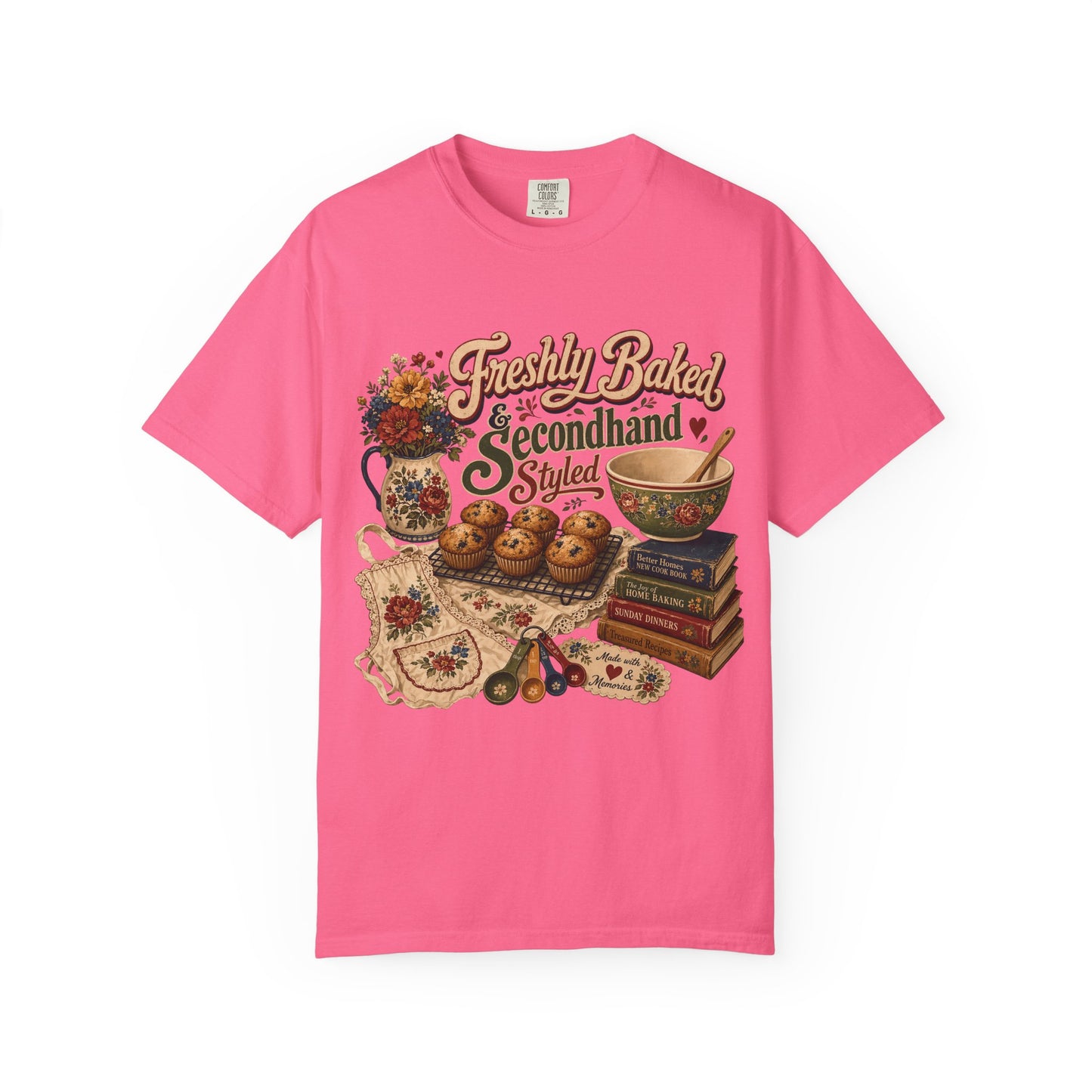 Freshly Baked And Secondhand Styled Vintage Tee | Grandmacore Baking Shirt | Gift for Home Bakers
