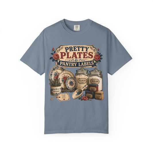 Pretty Plates And Pantry Labels Vintage Tee | Grandmacore Kitchen Shirt | Gift for Vintage Kitchen Lovers