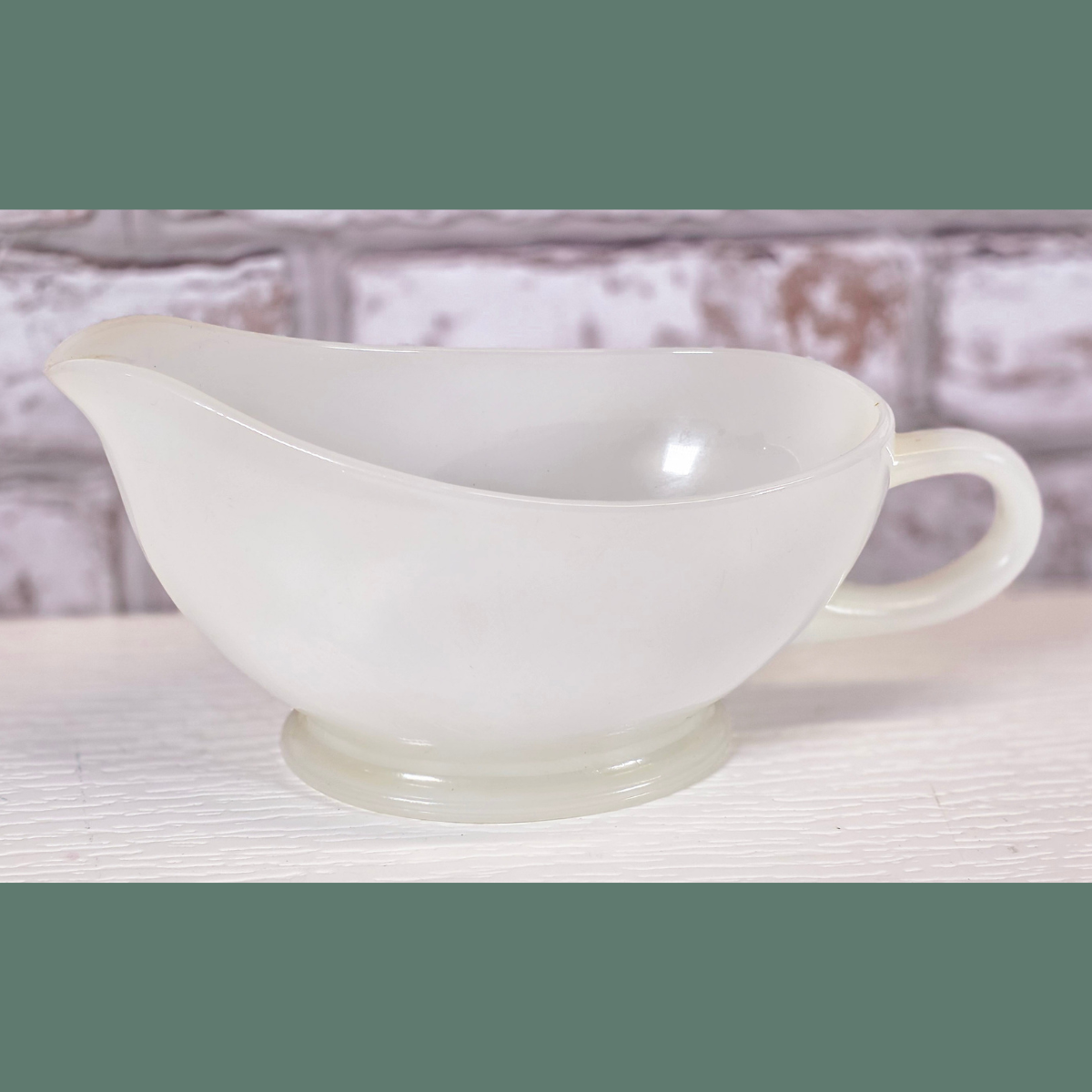Vintage Fire-King Milk Glass Gravy Boat (As-Is)