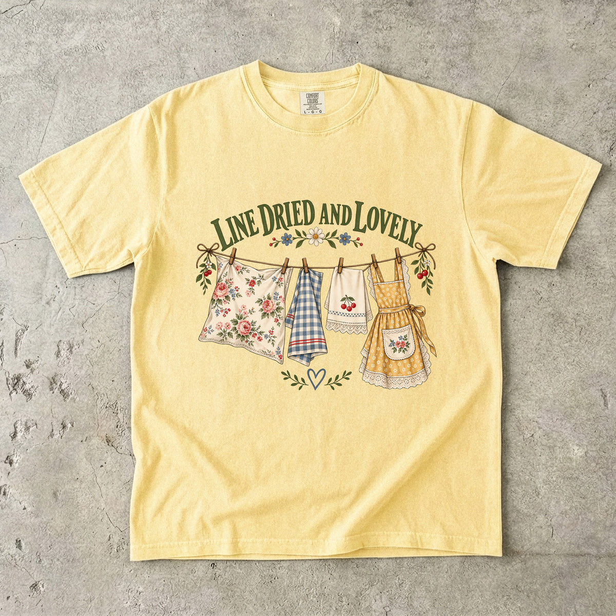Line Dried and Lovely Vintage Tee | Clothesline Linens Shirt | Gift for Thrifters & Grandmacore Lovers