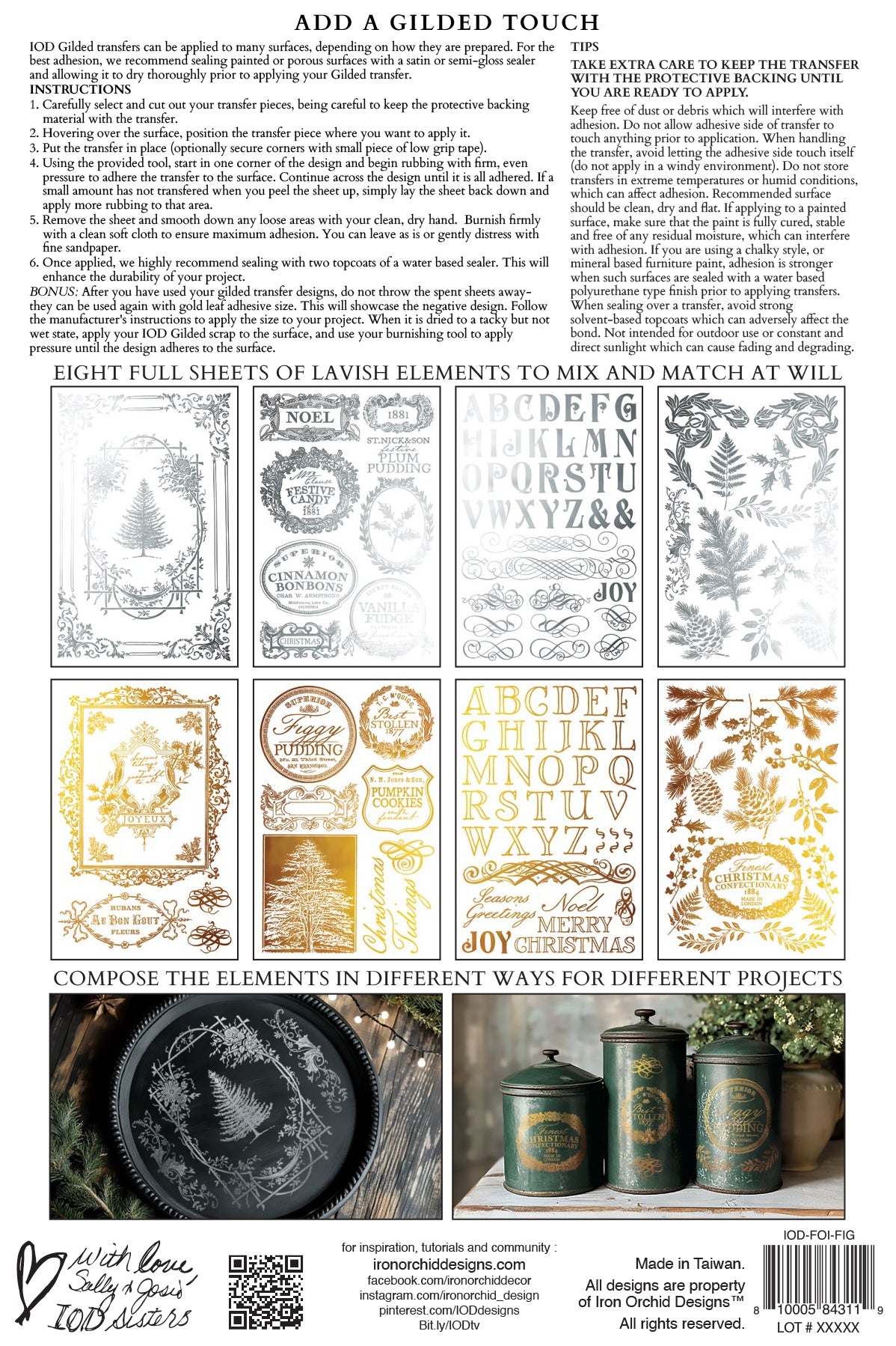 Figgy & Flourish IOD Gilded Transfer