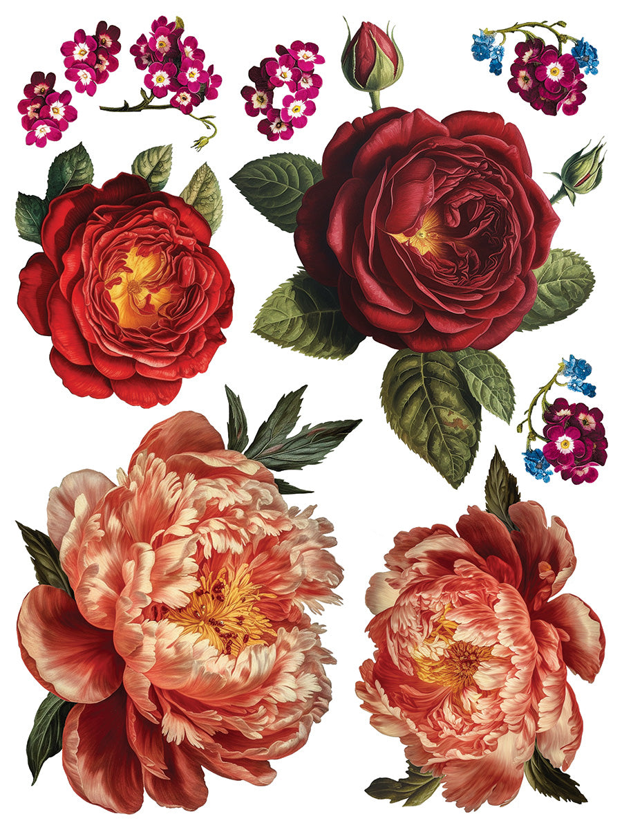 Collage De Fleurs IOD Transfer