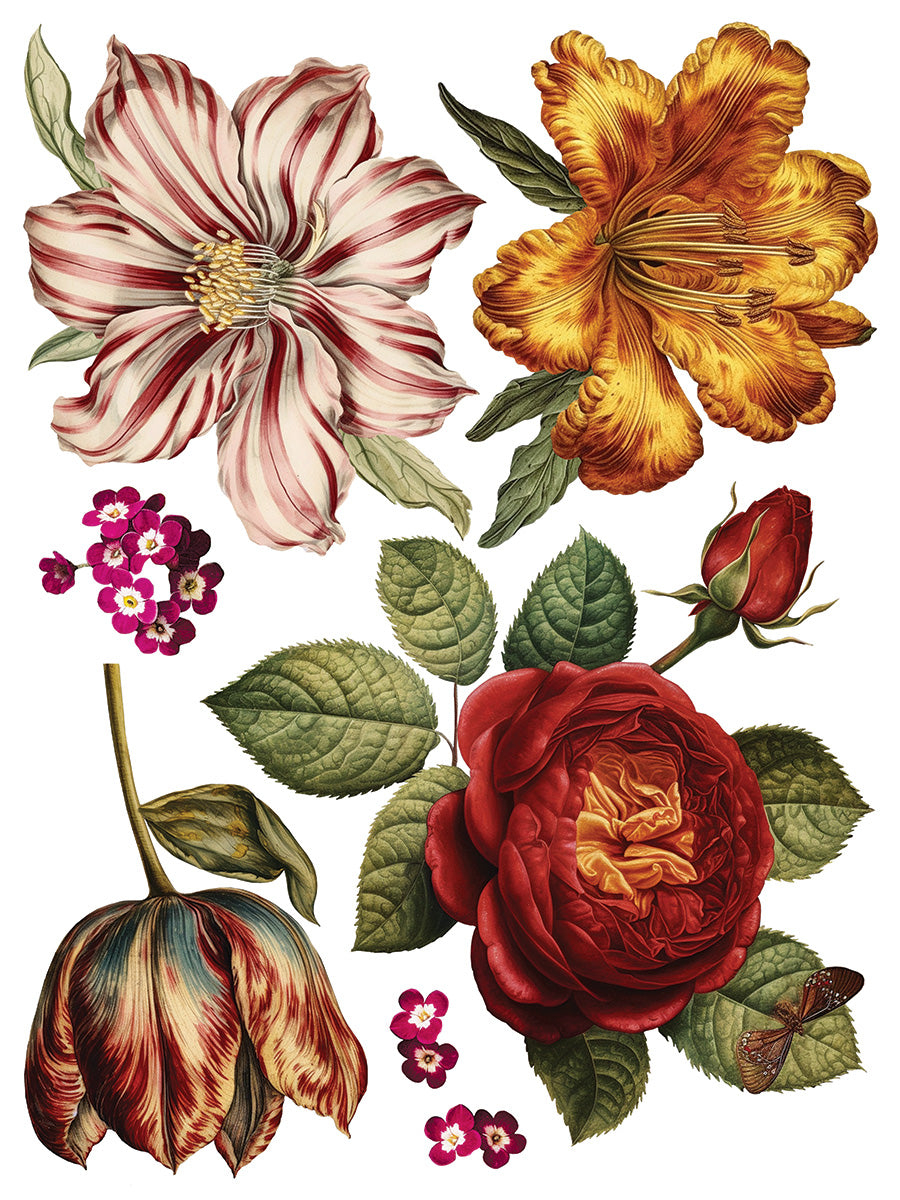 Collage De Fleurs IOD Transfer