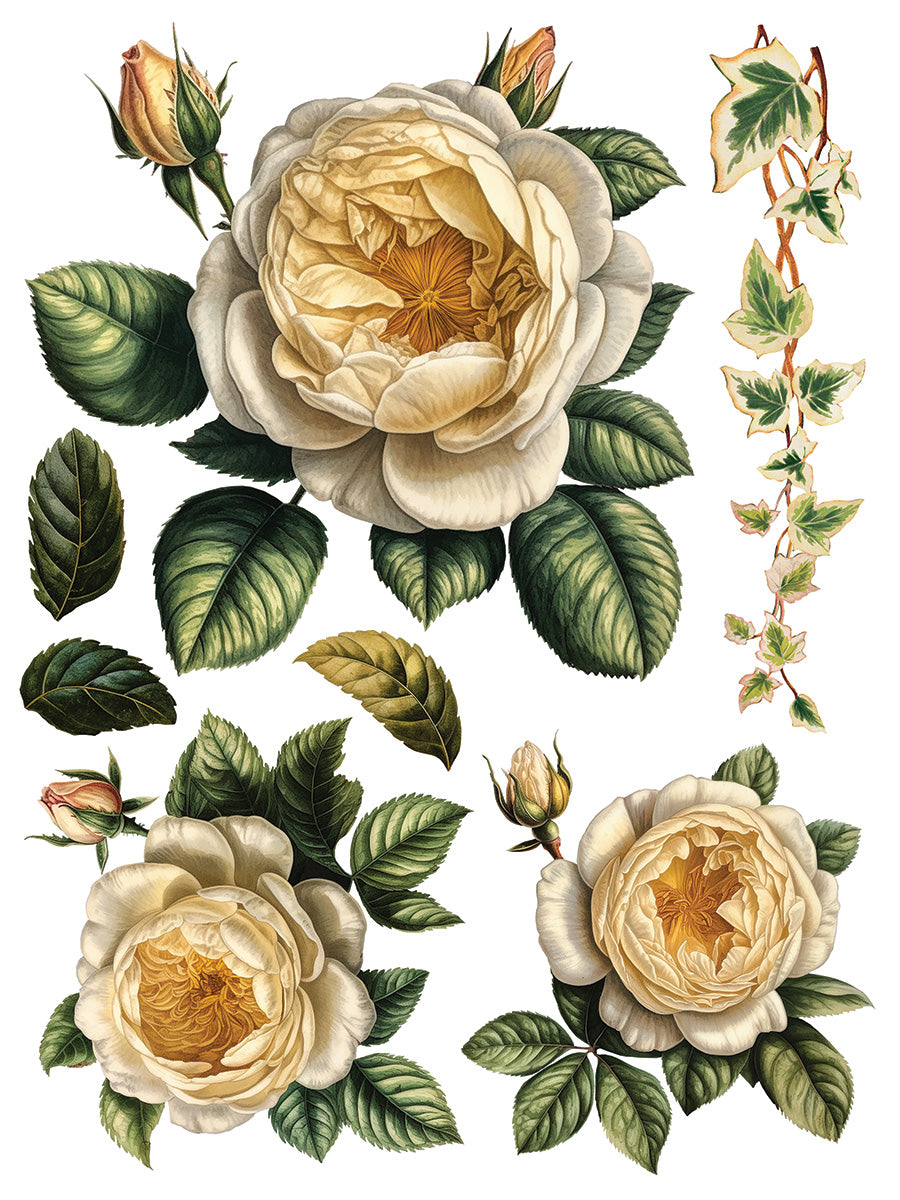 Collage De Fleurs IOD Transfer