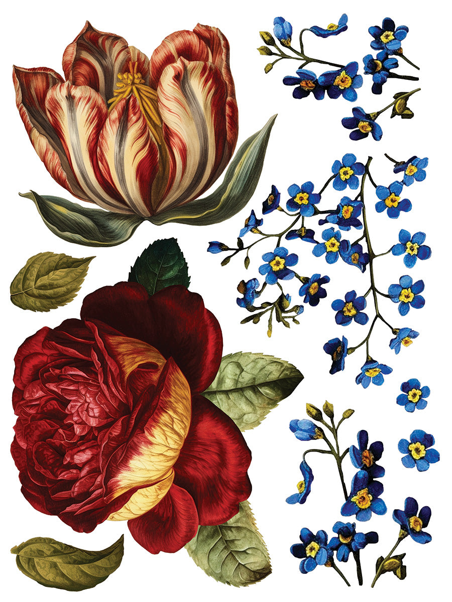 Collage De Fleurs IOD Transfer