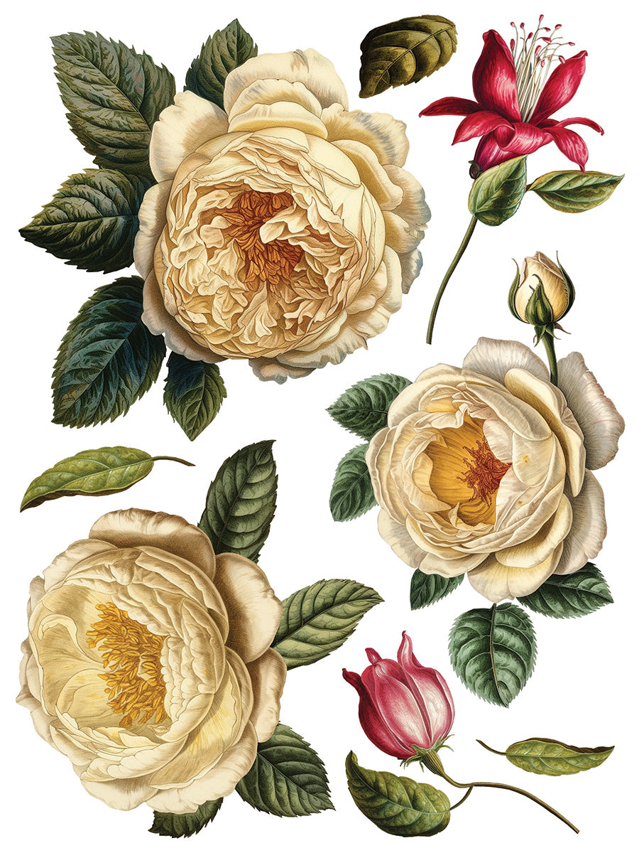 Collage De Fleurs IOD Transfer